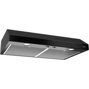 Broan-NuTone BCSD130BL Glacier 30-inch Under-Cabinet 4-Way Convertible Range Hood with 2-Speed Exhaust Fan and Light, Black