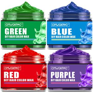 4 Colors Temporary Hair Color for Kids,Gifts for Teens,Girls,Boys,Gifts for Kids,Temporary Hair Dye,Hair Color Spray Green Red Blue Purple Hair Dye Hair Wax Color,Instant Color Wax Halloween Party