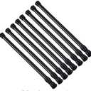 Tension Rods 28 to 48 Inches 8 Pack Spring Tension Rods,Adjustable Extension Spring Rods Closet Rod Cupboard Bars Thin Tension Curtain Rod for Windows,Kitchen, Bathroom,Cupboard,Wardrobe (BLACK)