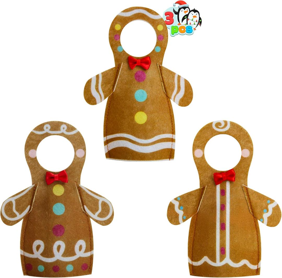 JOYIN 3 PCS Xmas Doll Clothing Gingerbread Set, Gingerbread Doll Outfits Christmas Accessories Outfits for Christmas Party Decorations and Xmas Holiday Party Favors