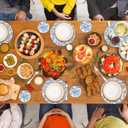 Blue and White Placemats Coasters Set of 6 Floral Round Woven Placemat Bulk Chinoiserie Braided Placemats Washable Cotton Rope Place Mats Heat Resistant Table Mats for Home Wedding Party Decor