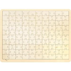 100 Piece Blank Puzzle with Tray to Draw on, Each Piece is Unique, Make Your Own Wooden Jigsaw Puzzles, Custom Puzzle 14.2x10.6 Inches for Crafts & DIY