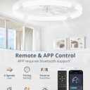 LEDIARY 24" Ceiling Fans with Lights and Remote, Modern Low Profile Ceiling Fan, 3 CCT, Stepless Dimmable, Fandelier Flush Mount Fan Light, 6 Speeds, DC Motor, App & Remote Control for Bedroom(White)