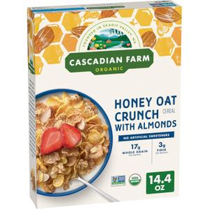 Cascadian Farm, Cereal Honey Almond Crunch Organic, 14.4 Ounce, Best By 09/04/26