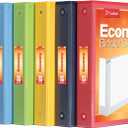 Cardinal 3 Ring Binders, 1.5 Inch, Round Rings, Holds 350 Sheets, ClearVue Presentation View, Non-Stick, Assorted Bright Colors, 6 Pack (79557)
