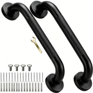16" Matte Black Bathroom Grab Bar, 2 Pack, 500 lbs Heavy Duty for Seniors