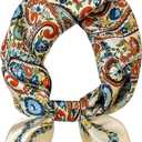 ANDANTINO 100% Pure Mulberry Silk Small Square Scarves -21'' x 21''- Digital Printed Neckerchief Women Men Lightweight Scarf