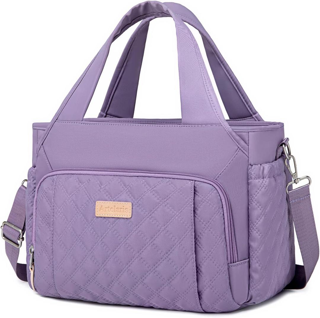 Artelaris Insulated Lunch Bag for Women,Leak-Proof Cooler Lunch Box, Cooling Tote for Adult,with 7 Pockets,Adjustable Strap(15 Liters) (Purple)