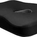 Type S Smoothing Premium Comfort Memory Foam Seat Cushion - Ergonomic Back Pain Relief for Coccyx Tailbone Sciatica Back Pain Relief for Office Chairs Gaming Chairs Car Seats Wheelchairs Chair Pad (Black)