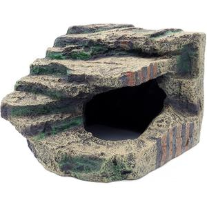 JIHAQUA Terrarium Decor Reptile Hide Reptile Hides and Caves Aquarium Tank Accessories Decorations, large