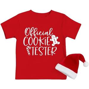 Qskall Boys Girls Baking Shirts Cookie Lover T-Shirt Official Cookie Tester Tee Tops 120-4T