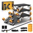 KYX Furniture Dolly, Furniture Movers with 5 Wheels,Carbon Steel Panel Heavy Duty Dolly, Furniture Lifter with 360 Rotatable Silent Rubber Universal Wheels, Max Load 4000LBS(6.9x6.9 in)