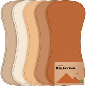 Organic Burp Cloths Baby Boy & Girl - 5-Pack Super Absorbent Cotton Burping Cloths for Babies, Soft & Plush Newborn Spit Up Rags, Infant Towels for Milk Spit Up, Unisex, Large 21" x 10" (Terracotta)