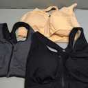 Women's Zip Front Sports Bra Wireless Post-Surgery Bra Active Yoga Sports Bras (XXL)