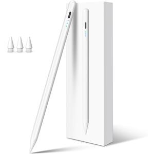 Stylus Pen for iPad Pencil 10th Generation, 3X Fast Charge Apple Pencil with Palm Rejection & Tilt Sensitivity, Compatible for 2018-2025 iPad 6/7/8/9/10/11, Pro 11"/12.9"/M4, Air 3/4/5/M2/M3, Mini 5/6 (White)