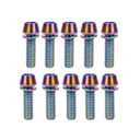 ONIPAX M5x20mm Bike Allen Hex Tapered Stainless Bolts Screws with Washer for MTB STEM (Rainbow 10pcs)