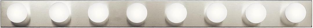 Kichler Linear 48" Bathroom Vanity Light Fixture, 8-Light Modern Brushed Nickel Bath Bar for Bathroom Lighting over Mirror, Transitional Style (48" x 4.25" x 2"), 628NI