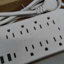 10FT Surge Protector Power Strip Extension Cord, Asamoom ETL Listed Flat Plug Power Strip with Long Cord, 8 Outlets and 3 USB A & 1 USB-C Port, 1700J Wall Mount Desk White