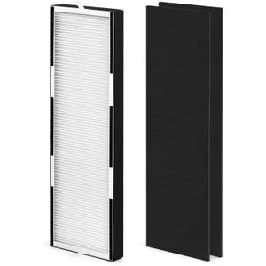 HP600 Filters Compatible with Hunter HP600 Tall Tower Air Puri-fier, 4-in-1 Hunter HEPA Filter Replacement HP600 Set with 1x H-HF600-VP H13 True HEPA Filter and 2x H-PF600 Coconut Carbon Pre-Filter
