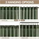 MIULEE Olive Green Linen Curtains 84 Inch Long 4 Panels Light Filtering Window Drapes with Rod Pocket Back Tab for Living Room Bedroom Farmhouse Decor 42" W x 84" L Inches