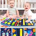 Gojmzo Busy Board Montessori Toys for Toddler Boy Birthday Gifts, Busy Book Sensory Toys for Toddlers, Learning Educational Toddler Travel Activities