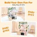 8 In 1 Wooden Baby Shower Crate Closet, Baby Basket with Handle Footprint Kit for Baby Shower Gifts, Baby Shower Wooden Gift Crate, Baby Personailzed Basket for Pregnancy New Parent