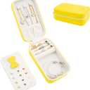 BONNY DODO Small Travel Jewelry Organizers Box for women with PU Leather Portable Mini Jewelry Case with compartments for Necklace Rings Earrings,Luxury Giftable boxes. (Yellow, M)