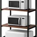 Colingmill 4 Tier Black Mini Fridge Stand with Storage for Dorm, Over Mini Fridge Multipurpose Storage Shelf Rack Standing Organizer for College Rooms Kitchen Pantry, Home, and Offices, Coffee, 18.3 x 23.6 x 82 inches