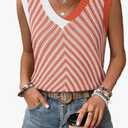 SHEWIN Tank Tops for Women 2025 Casual Sleeveless Shirts Knit Sweater Vest V Neck Summer Tops size XL