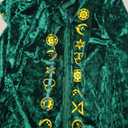 CosplayDiy Medieval Green Velvet Dress Witch Cosplay Costume Robes Adult for Women Plus Size