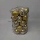 Lulu Home Christmas Ball Ornaments, 34 Ct Xmas Tree Decorations, Holiday Hanging Balls (Golden, 1.57")