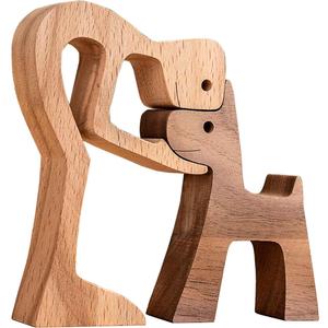 Wooden Dog Figurines for Kids, Wooden Puppy Figurines, Wooden Men Dog Carvings, Handmade Wooden Dog Gift for Dog Lover, Artwork for Desk Home Decor, Gift for Housewarming Holidays