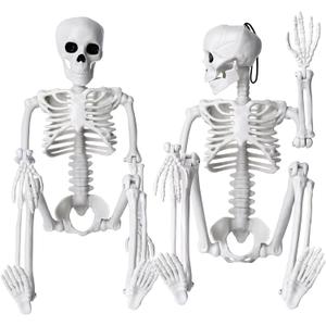 XIMISHOP 2pcs Skeleton Halloween Decoration, 16” Hanging Plastic Skeleton
Full Body Posable Skeleton Movable Joints for Halloween Decoration Indoor Outdoor