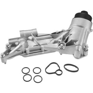 X AUTOHAUX 93186324 Engine Oil Cooler Oil Filter Housing Adapter Assembly with Gaskets for Chevy Aveo for Chevrolet Cruze Sonic Trax 1.8L for Pontiac for Saturn 25199751 1.8 Engine Oil Cooler