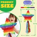 Cinco De Mayo Star Pinata 12.6 x 12.6 inches. Fiesta Party Supply for Fiesta Taco Party, Luau Event Photo Props, Mexican Theme Decoration, Carnivals Festivals, Taco Tuesday Event