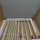 Babelio Metal Baby Gate, 29-48 Auto Close Easy Install Pet Gate, Extra Wide Walk Thru Child Safety Gate, Pressure Mounted Dog Gate for Doorways & Stairs, with Y Spindle Rods, White