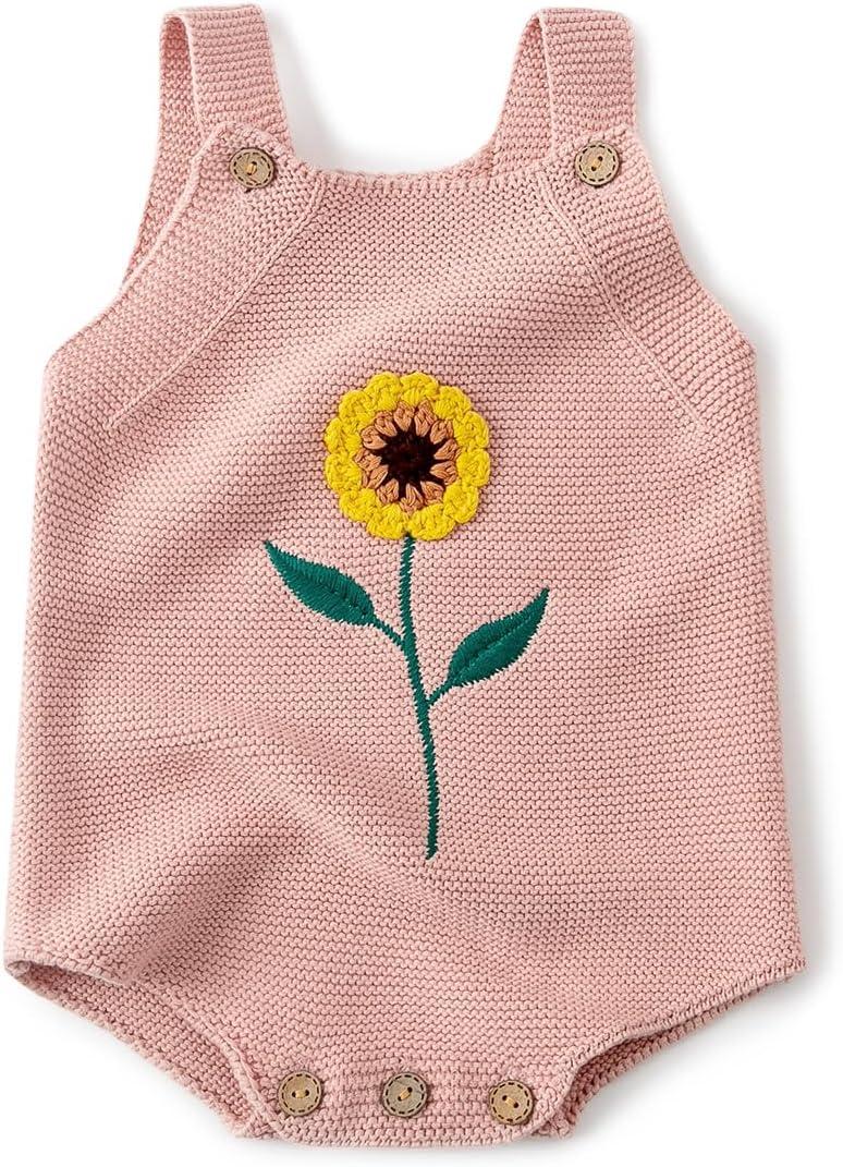 Simplee kids Baby Girls Sunflower Knit Rompers Knit Clothes for Newborn Baby Girls (6-12 Months)