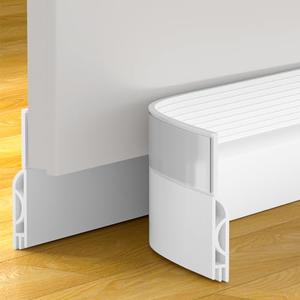 OXRQ Door Draft Stopper, Door Sweep for Bottom of Door, Weather Stripping Door Seal Gap Filler Bottom Blocker Soundproof Cold Air Insulation Save Energy Installs Quickly and Easily (White, 39‘’)