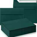 Harloon 100 Pcs A9 Invitation Envelopes 5.75 x 8.75 Inch Self Adhesive Wedding Invitation Envelopes Paper Greeting Card Envelope for Photos Letters Baby Shower Office 110 Gsm Paper(Dark Green)