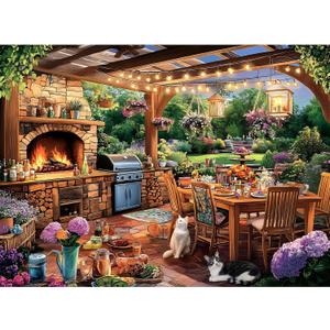 300 Pieces Puzzles for Adults | Manor Cat Jigsaw Puzzles 300 Piece for Children Adults Seniors | Sturdy,Safe Large Piece Puzzle | Engaging & Educational Toys Great Gift for Boys Girls 20.5 x 15 in