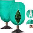 Plant Covers Freeze Protection, 2 Packs 47"W x 70"H Large Frost Cloth Blankets 2.47oz/yd with Zipper Drawstring, Reusable Frost Tree Covers Shrub Jackets for Winter Outdoor Plants Potted Fruit Tree