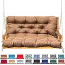Porch Swing Cushion with Backrest,Waterproof Bench Cushion for Outdoor Furniture,2-3 Seater Replacement Thickened swing cushion with Ties,Patio,Outdoor,Backyard and Garden (Light Coffee,47x40")