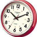 Wall Clock Metal 12.4" Countryside Style Wall Clocks Retro Vintage Classical Silent Non Ticking Easy to Read for Living Room/Kitchen/Bedroom/Office/Bar(12.4" Red)