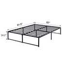 VECELO 14" Metal Platform Bed Frame/Mattress Foundation/No Box Spring Needed (Queen Size)