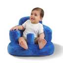 AGITVPS Upgrade Inflatable Baby Seat with Tray for Babies 3-36 Months, Built in Air Pump Bumbo Seat with Tray, Baby Chair Sit Me up Floor Seat for Baby, Learning to Sit&Feeding (Velvet Pillar-Blue)