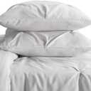 SERTA Simply Clean Soft Lightweight Pleated 3 Piece Hypoallergenic Comforter Set, Full/Queen, Grey
