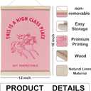 HRQKO Pink Cowgirl Western High Class Place Poster Hanger Frame, Cowgirl Wall Decor, Preppy Room Wall Art with Wooden Frames, Trendy Wall Hanging Poster Decor for Dorm Teen Girls Room, 12x16 Inch