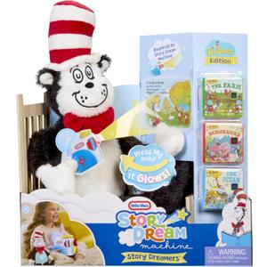 Little Tikes Story Dreamers Cat in The Hat Plush, Storytime, Books, Audio Play Character, Gift and Toy for Toddlers and Kids Girls Boys Ages 2-5 Years