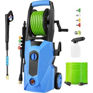 Electric Pressure Washer 5000 PSI 2.8 GPM Power Washers Electric Powered with 33ft Pressure Hose, 4 Nozzle and Foam Cannon, powerwashers for Home, Cars, Fences, Patio, Upgraded Blue