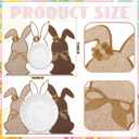 Set of 6 Easter Placemats 13 x 16 Inch Easter Bunny Placemats Grey White Brown Rabbit Easter Place Mats for Easter Table Decorations Bunny Spring Party Kitchen Dining Decorations
